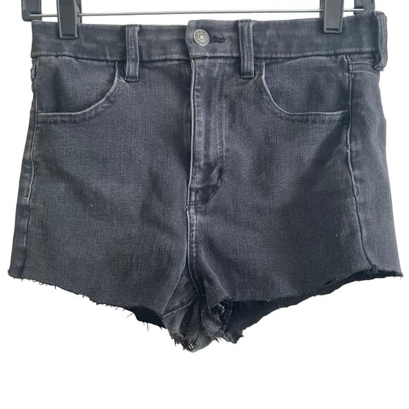 American Eagle Shorts Womens Size 8 black Stretch Cut Offs - Picture 3 of 10